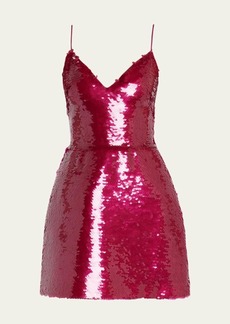 Monique Lhuillier Sequin Cocktail Dress with Structural Skirt