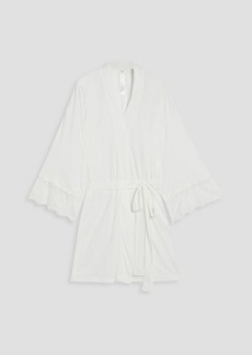 Hanky Panky - Lace-trimmed Micro Modal-jersey robe - White - M/L