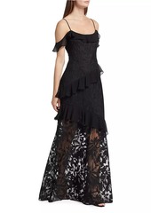 ML Monique Lhuillier Sienna Floral Tulle Gown