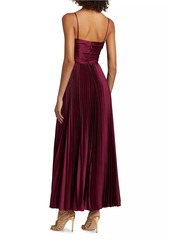 ML Monique Lhuillier Suzette Satin Maxi Dress