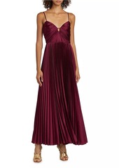 ML Monique Lhuillier Suzette Satin Maxi Dress