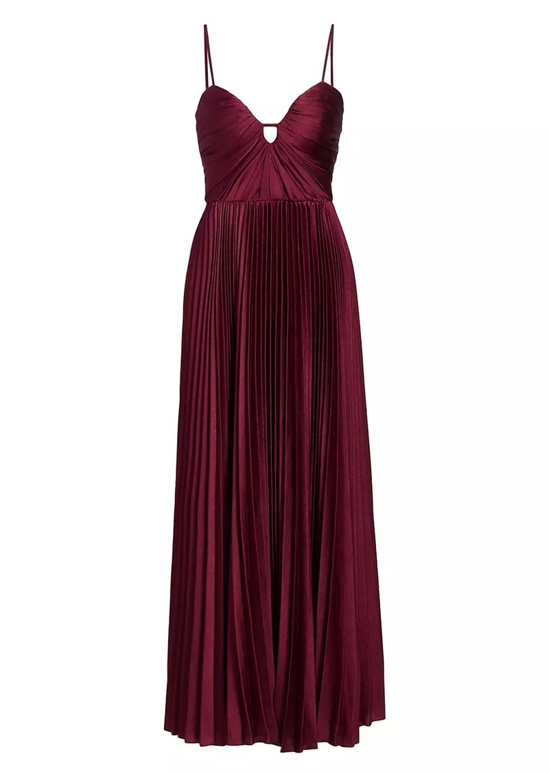 ML Monique Lhuillier Suzette Satin Maxi Dress