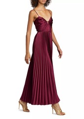 ML Monique Lhuillier Suzette Satin Maxi Dress