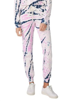 Monrow Banboo Pant In Hot Pink Tie Dye