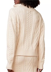 Monrow Cable Half-Zip Sweater