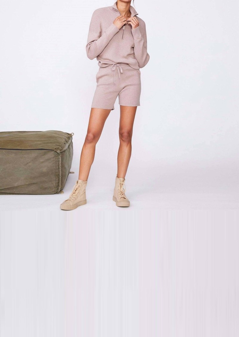 Monrow Cashmere Blend Sweater Shorts In Clay