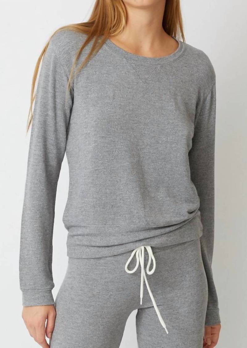 Monrow Crew Neck Sweatshirt In Heather Grey