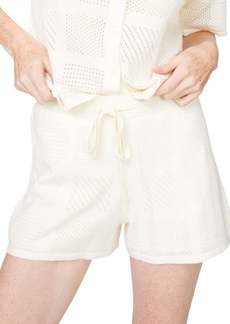 Monrow Crochet Knit Easy Short In Off White