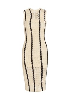 Monrow Crochet Stripe Body-Con Dress