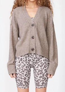 Monrow Marled Oversized Cashmere Cardigan In Brown