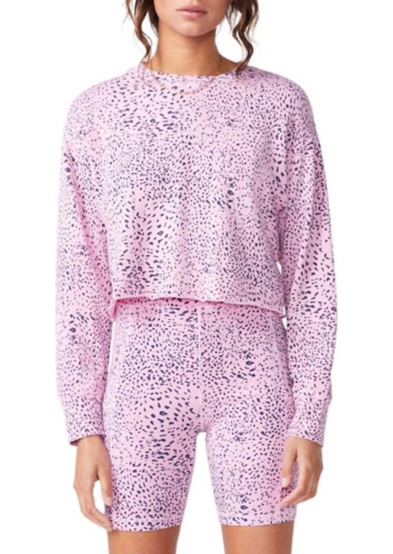Monrow Mini Cheetah Sweatshirt In Hot Pink