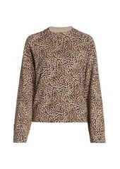 Monrow Mini Leopard Mockneck Sweatshirt