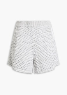 Monrow - Cotton and modal-blend open-knit shorts - Gray - XS