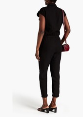 Monrow - Cropped cotton-twill jumpsuit - Black - S