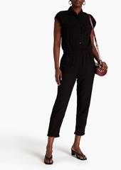 Monrow - Cropped cotton-twill jumpsuit - Black - S