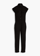 Monrow - Cropped cotton-twill jumpsuit - Black - S