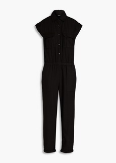 Monrow - Cropped cotton-twill jumpsuit - Black - S