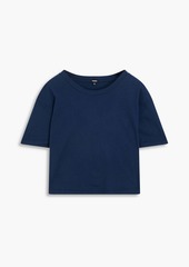 Monrow - Cropped Ex-Boyfriend cotton-jersey T-shirt - Blue - M