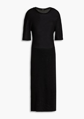 Monrow - Cutout metallic knitted midi dress - Black - M