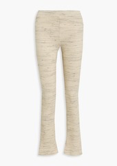 Monrow - Marled ribbed cotton-blend flared pants - White - L