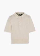 Monrow - Mélange knitted polo shirt - Neutral - L