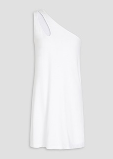 Monrow - One-shoulder organic cotton-blend jersey mini dress - White - XS
