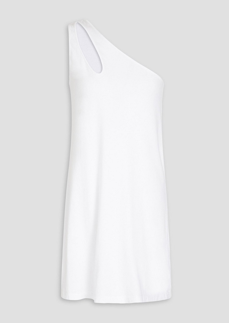 Monrow - One-shoulder cotton-blend jersey mini dress - White - XS