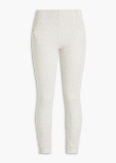 Monrow - Ribbed mélange cotton-blend jersey track pants - Gray - XL