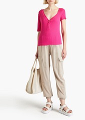 Monrow - Ribbed stretch-Micro Modal and Supima cotton-blend top - Pink - S