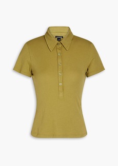 Monrow - Ribbed stretch-Supima cotton jersey polo shirt - Green - XS