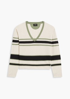 Monrow - Striped stretch-knit sweater - Neutral - XS