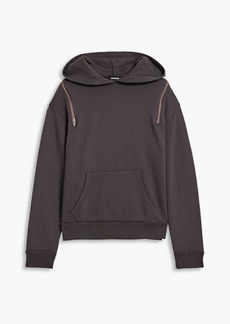 Monrow - Zip-detailed cotton-fleece hoodie - Gray - XS