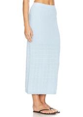 MONROW Crochet Knit Midi Skirt