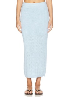 MONROW Crochet Knit Midi Skirt