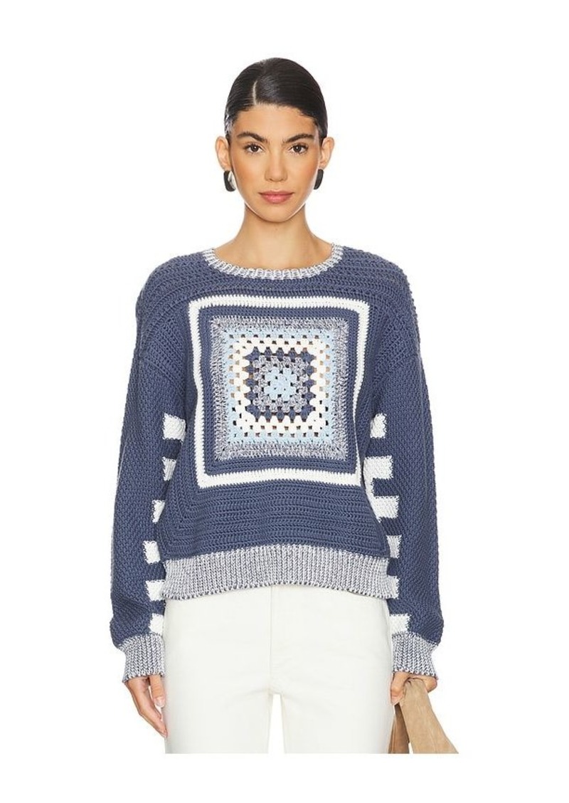 MONROW Crochet Pullover Sweater