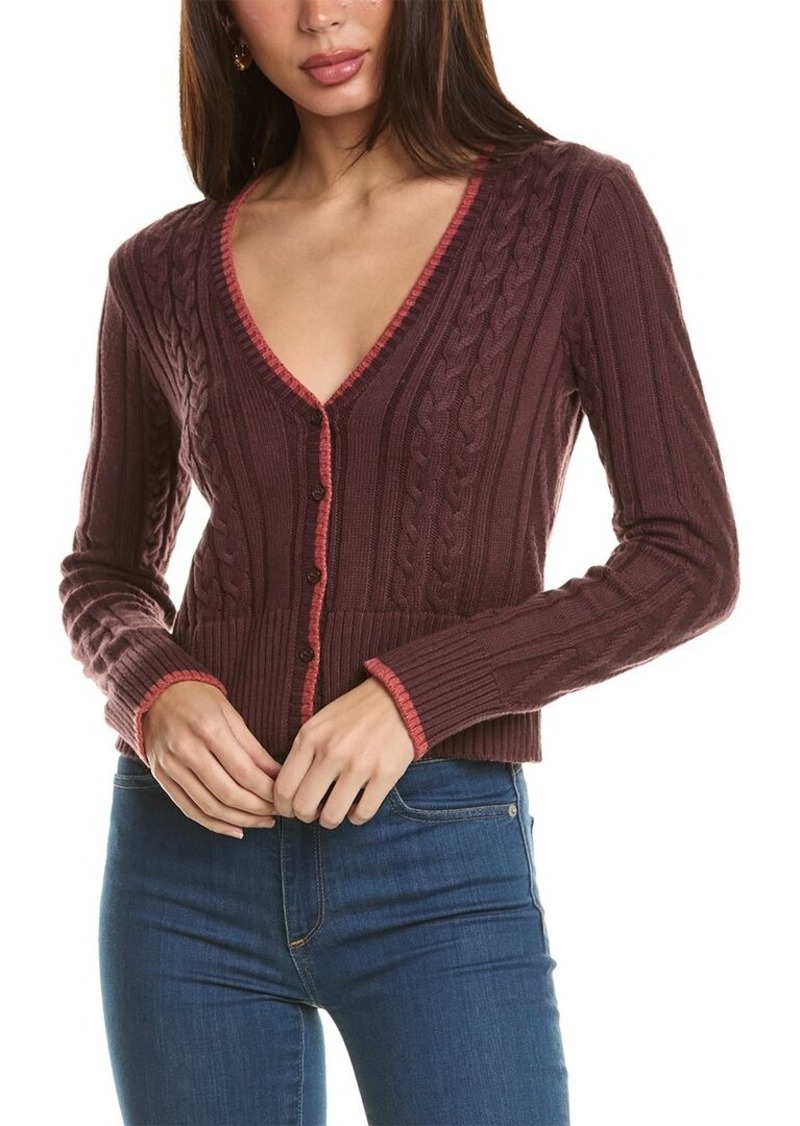 Monrow Double Layer Wool-Blend Sweater Cardigan