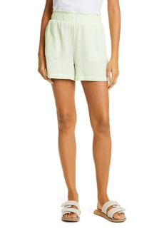 Monrow Flowy Cotton Shorts in Faded Lime at Nordstrom