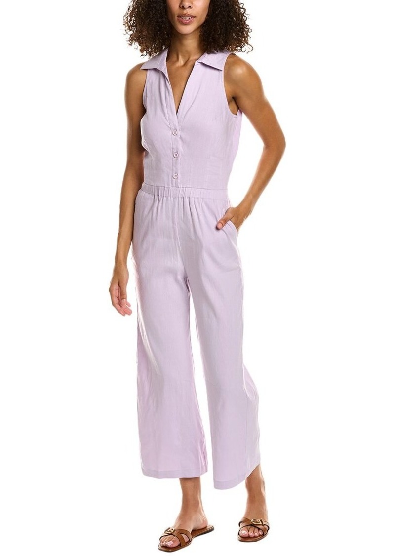 Monrow Halter Polo Linen-Blend Jumpsuit