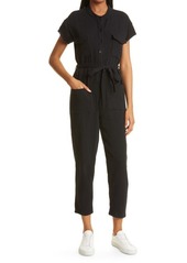Monrow Relaxed Cotton Gauze Jumpsuit in Black at Nordstrom