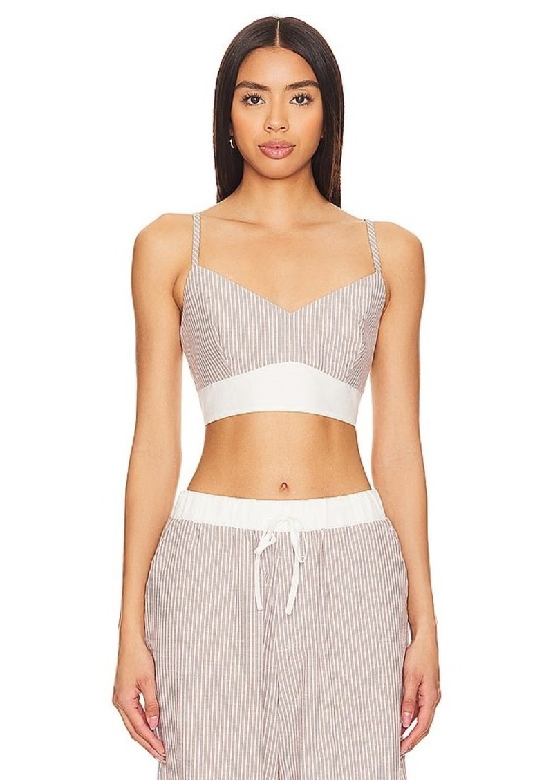 MONROW Stripe Poplin Bralette Top