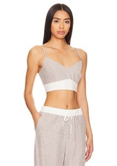 MONROW Stripe Poplin Bralette Top