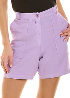 Monrow Women's HB0637-Woven Patch Pocket Shorts