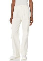 Monrow Women's HB0657-Utility Wide Leg Pants Off White