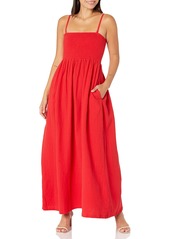 Monrow Women's HD0483-1-Gauze Smocked Long Dress