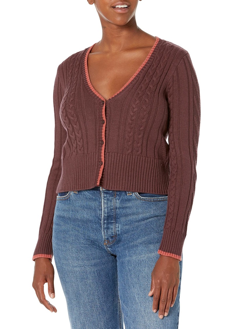 Monrow Women's HJ0246-Double Layer Sweater Cardigan