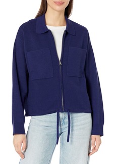 Monrow Women's HJ0272-Supersoft Sweater Knit Pocket Jacket