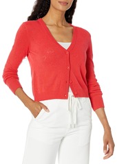 Monrow Women's HJ0277-Wool Cash Sweater Fitted Cardigan