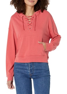 Monrow Women's HJ0289-Lace Up Hoody