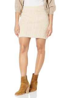 Monrow Women's HS0052-1-Sweater Mini Skirt Off White