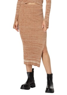 Monrow Women's HS0058-Cosmo Rib Sweater Midi Skirt